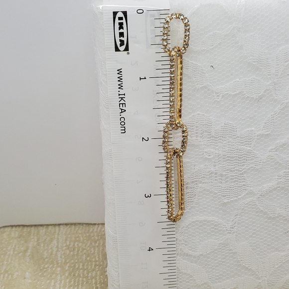 Express Interlocking Rhinestone Earrings - Picture 4 of 5